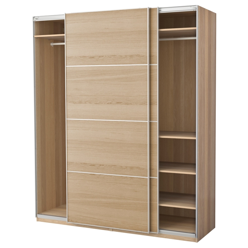 ตู้เสื้อผ้าบานเลื่อนเมลามีน Modern Modular Lacquer Bedroom Wall ตู้เสื้อผ้า Wood Grain Plain