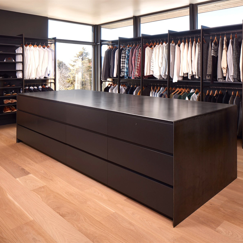 ตู้รูปตัว U หลากสีหรูหราทันสมัย ​​Walk In Organizer ห้องนอนเมลามีนที่กำหนดเอง