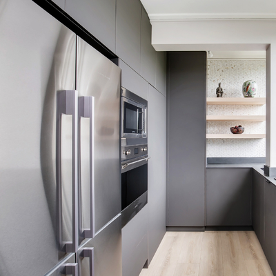 ตู้แขวนไม้หรูหราปรับแต่ง 2 Pac Matt Grey Finish Base Cabinet